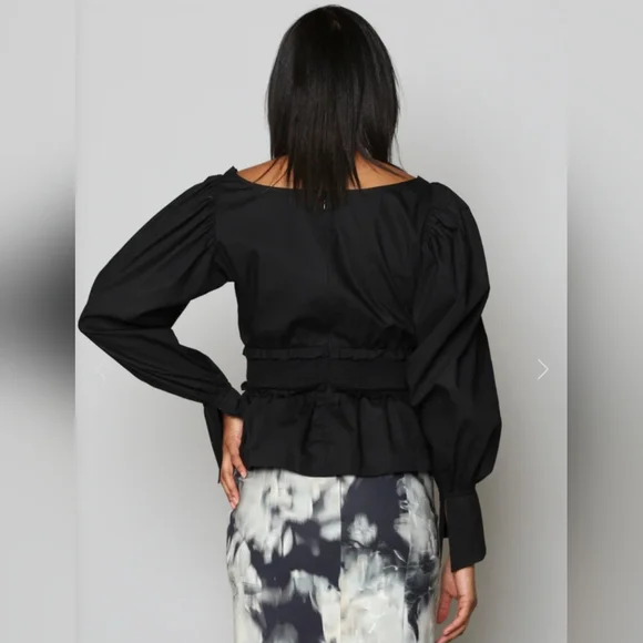 Tracy Reese 'Hope for Flowers' Long Sleeve Shirred Blouse - Picture 2 of 3